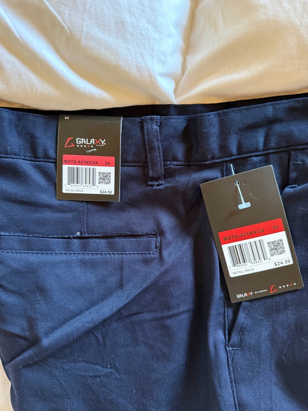 NWT Galaxy By Harvic Navy Flat-Front Men’s Shorts